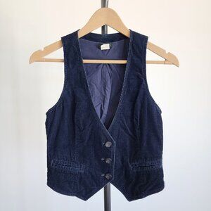J. Crew Menswear Cropped Corduroy Vest in Navy